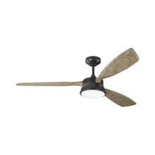 Load image into Gallery viewer, Destin LED Ceiling Fan in Aged Pewter/Light Grey Weathered Oak.