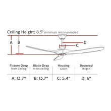 Load image into Gallery viewer, Maverick Ceiling Fan - line drawing.