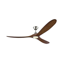 Load image into Gallery viewer, Maverick Max Ceiling Fan in Brushed Steel/Koa (Light Kit Included).