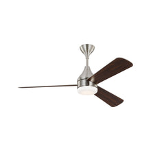 Load image into Gallery viewer, Streaming Indoor / Outdoor LED Ceiling Fan in Brushed Steel (52-Inch).