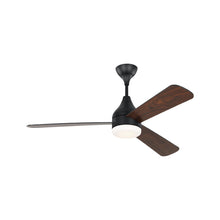 Load image into Gallery viewer, Streaming Indoor / Outdoor LED Ceiling Fan in Midnight Black (52-Inch).