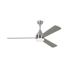 Load image into Gallery viewer, Streaming Indoor / Outdoor LED Ceiling Fan in Brushed Steel (60-Inch).