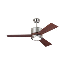 Load image into Gallery viewer, Vision II LED Ceiling Fan in Brushed Steel/Teak ABS.