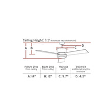 Load image into Gallery viewer, Vision Max LED Ceiling Fan - line drawing.