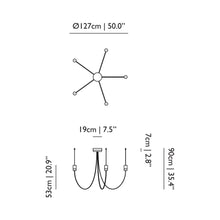 Load image into Gallery viewer, Gravity LED Chandelier - line drawing.