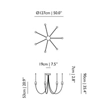 Load image into Gallery viewer, Gravity LED Chandelier - line drawing.