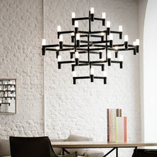 Load image into Gallery viewer, Crown Major LED Pendant Light in living room.