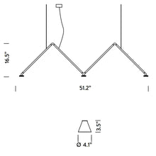 Load image into Gallery viewer, Dabliu LED Pendant Light - line drawing.