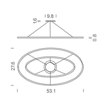 Load image into Gallery viewer, Ellisse LED Double Pendant Light - line drawing.