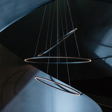 Load image into Gallery viewer, Ellisse LED Triple Pendant Light in Detail.