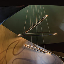 Load image into Gallery viewer, Ellisse LED Triple Pendant Light in Detail.