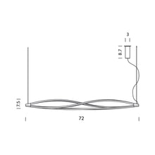 Load image into Gallery viewer, In The Wind LED Pendant Light - line drawing.