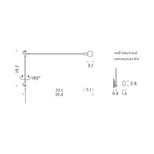 Load image into Gallery viewer, Potence Pivotante Wall Light - line drawing.