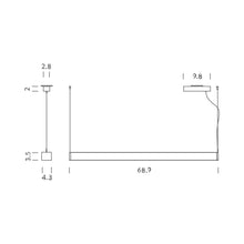 Load image into Gallery viewer, Tru LED Linear Pendant Light - line drawing.