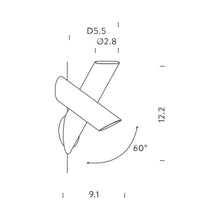 Load image into Gallery viewer, Tubes Large LED Wall Light - line drawing.
