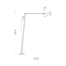 Load image into Gallery viewer, Untitled Cone LED Reading Floor Lamp - line drawing.