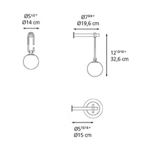 Load image into Gallery viewer, NH LED Wall Light - line drawing.