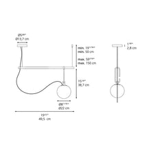 Load image into Gallery viewer, NH Linear Suspension Light - line drawing.
