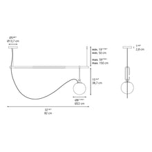 Load image into Gallery viewer, NH Linear Suspension Light - line drawing.