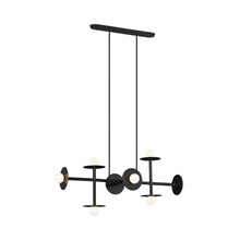 Load image into Gallery viewer, Nodes Linear Chandelier in 8-Light/Midnight Black.