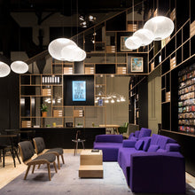 Load image into Gallery viewer, NR2 LED Pendant Light in living room.