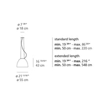 Load image into Gallery viewer, Nur Suspension Light - line drawing.