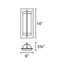 Load image into Gallery viewer, Oberon Indoor/Outdoor LED Wall Light - line drawing.