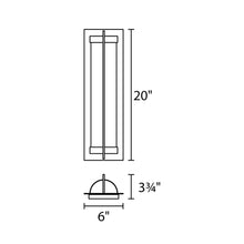 Load image into Gallery viewer, Oberon Indoor/Outdoor LED Wall Light - line drawing.