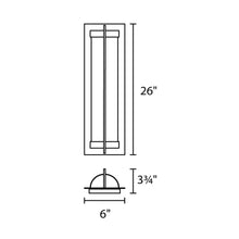 Load image into Gallery viewer, Oberon Indoor/Outdoor LED Wall Light - line drawing.