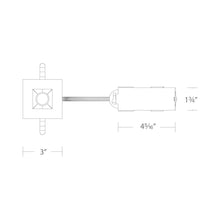 Load image into Gallery viewer, Ocularc 1.0 Square Open Reflector LED Recessed Trim - line drawing.