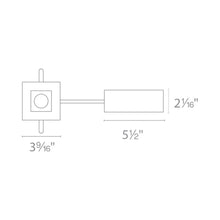 Load image into Gallery viewer, Ocularc 2.0 Square Open Reflector 9W LED Recessed Trim - line drawing.