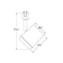 Load image into Gallery viewer, Ocularc 7030 LED Track Head - line drawing.