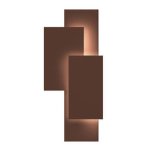 Load image into Gallery viewer, Offset Panels™ Outdoor LED Wall Light in Textured Bronze.