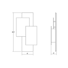 Load image into Gallery viewer, Offset Panels™ Outdoor LED Wall Light - line drawing.