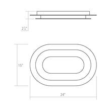 Load image into Gallery viewer, Offset™ Racetrack LED Flush Mount Ceiling Light - line drawing.