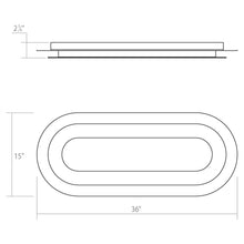 Load image into Gallery viewer, Offset™ Racetrack LED Flush Mount Ceiling Light - line drawing.
