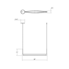 Load image into Gallery viewer, Ola™ LED Linear Pendant Light - line drawing.