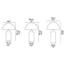 Load image into Gallery viewer, Atollo Table Lamp - line drawing.