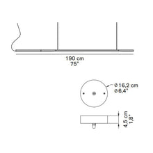 Load image into Gallery viewer, Ilo LED Horizontal Pendant Light - line drawing.