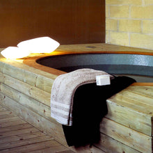 Load image into Gallery viewer, Stone Outdoor Lamp in bathroom.