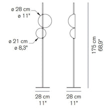 Load image into Gallery viewer, Superluna LED Floor Lamp - line drawing.