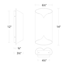 Load image into Gallery viewer, Opus LED Wall Light- line drawing.