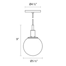Load image into Gallery viewer, Orb Pendant Light - line drawing.