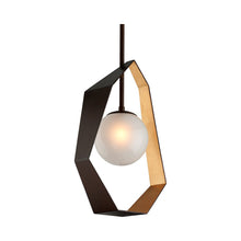 Load image into Gallery viewer, Origami LED Pendant Light in Bronze/Gold Leaf (Medium).
