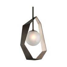 Load image into Gallery viewer, Origami LED Pendant Light in Graphite/Silver Leaf (Medium).