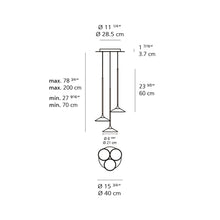 Load image into Gallery viewer, Orsa LED Chandelier - line drawing.