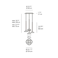 Load image into Gallery viewer, Orsa LED Chandelier - line drawing.