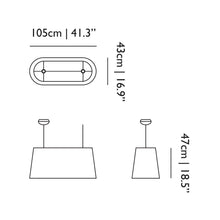 Load image into Gallery viewer, Oval Pendant Light - line drawing.