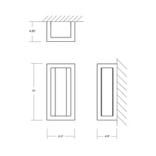 Load image into Gallery viewer, Aperto LED Outdoor Wall Light - line drawing.