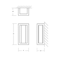 Load image into Gallery viewer, Aperto LED Outdoor Wall Light - line drawing.